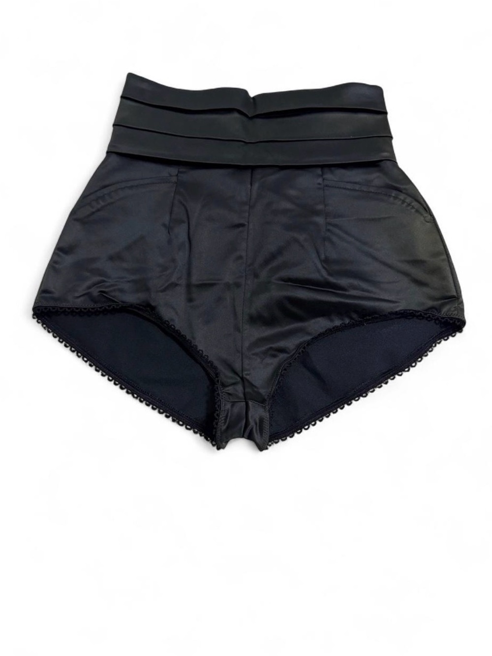 New Dolce&Gabbana D&G a pair of Dolce & Gabbana high-waist satin mini short